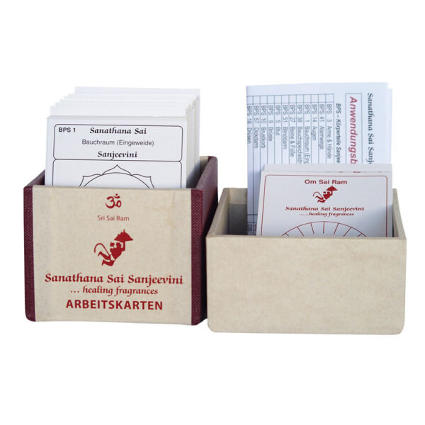 Arbeitskarten in der Box mit Deckel