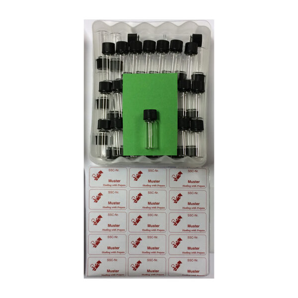 Leerfläschchen für Holzkasten Glas, 50 Stück